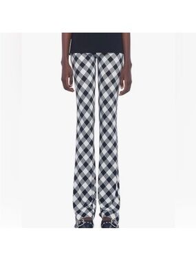 Norma Kamali Boot Cut Checked Pants NWOT